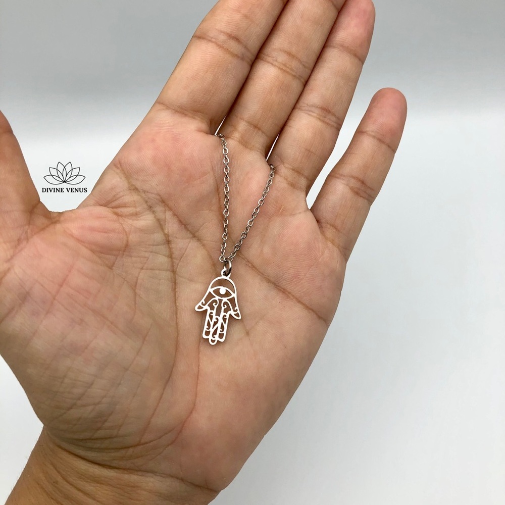 Hamsa Necklace | Stainless Steel Jewelry - Picture 5 of 11
